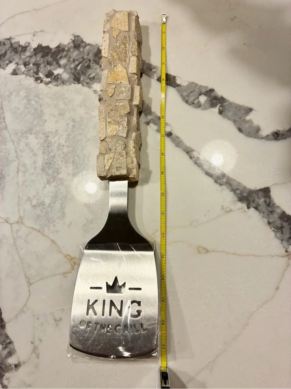 Stainless Spatula with Beige Stone Mosaic Handle